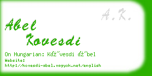 abel kovesdi business card